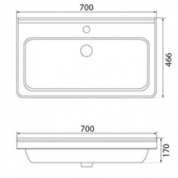 Раковина Vigo A 70, накладная на тумбу