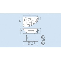 Ванна 160х104 акриловая TRITON Пеарл-шелл левая