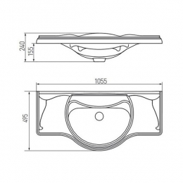 Раковина Roca America 105, накладная на тумбу
