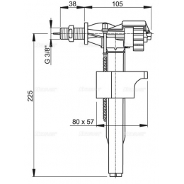 Заливной клапан Alca Plast A16/A160 боковой 3/8 латунный штуцер