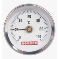 Термометр накладной Rommer 63мм, 0...120°C, класс 2, с пружиной, биметаллический