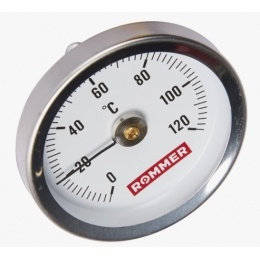 Термометр накладной Rommer 63мм, 0...120°C, класс 2, с пружиной, биметаллический