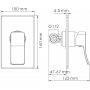 Встраиваемый комплект для душа с верхней душевой насадкой WasserKraft A12667WHITE