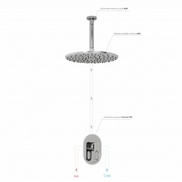 Встраиваемый комплект для душа с верхней душевой насадкой WasserKraft A12830