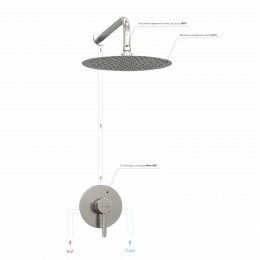 Встраиваемый комплект для душа с верхней душевой насадкой WasserKraft A12497