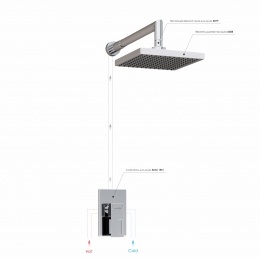 Встраиваемый комплект для душа с верхней душевой насадкой WasserKraft A12528