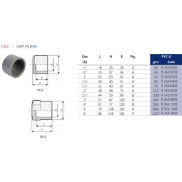Заглушка клеевая d63 PN16 Astore, Италия