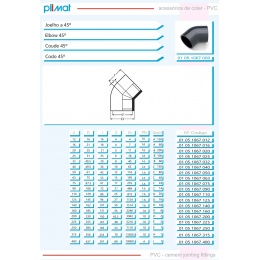 Угол клеевой 45° d200 PN10 Plimat, Португалия