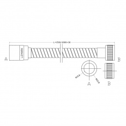 Шланг для душа Lemark LE8032S, растягивающийся 150-200 см, хром