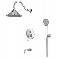 Душевая система VIEIR V273563, встраиваемая, рычажная, тропический душ, ручной душ, излив, хром