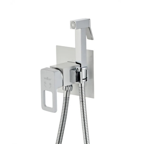 Смеситель с гигиеническим душем VIEIR V353551F, встраиваемый, однорычажный, белый купить в интернет магазине Санрай73