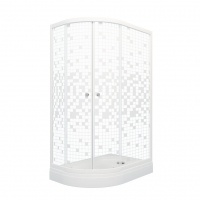 Душевой уголок Triton Коралл 120х80 А правый, асимметрия, низкий поддон, белый, мозаика (3 места)