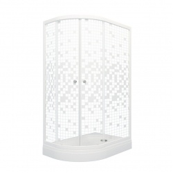 Душевой уголок Triton Коралл 120х80 А правый, асимметрия, низкий поддон, белый, мозаика (3 места)