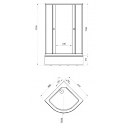 Душевой уголок Triton Стандарт 90х90 В1 четверть круга, средний поддон, белый, мозаика (3места+сифон