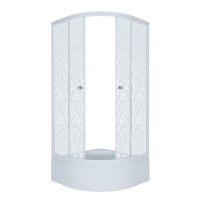 Душевой уголок Triton Стандарт 90х90 В1 четверть круга, средний поддон, белый, мозаика (3места+сифон