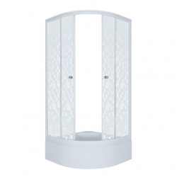 Душевой уголок Triton Стандарт 90х90 В1 четверть круга, средний поддон, белый, мозаика (3места+сифон