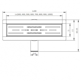 Душевой трап с сухим затвором - 550 мм VIEIR