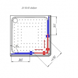 Душевой угол Дрим 90 (квадратный), стеклянные шторки (прозрачные), поддон на раме-подставке