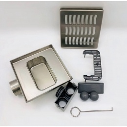 Трап горизонтальный 150х150 нержавеющая сталь 50 сухой затвор VIEIR