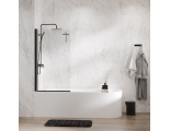 Стеклянная шторка на ванну WasserKraft Berkel 48P01-80BLACK