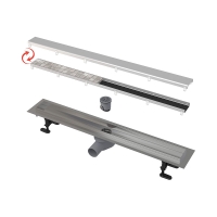 Водоотводящий желоб Alcadrain Fit&Go с двухсторонней решеткой (APZ13-DOUBLE9-750)