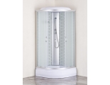 Душевая кабина Loranto 90х90х215, поддон 25 см, белый кирпичный узор, матовое стекло, профиль хром