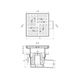 Трап горизонтальный  50 (150х150) TA5610 Ани Пласт