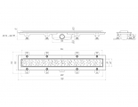 Трап линейный пласт. СУХОЙ 650*62 вып. 40мм, стальн. нерж решетка глянец Бриз АНИ пласт