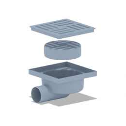 Трап горизонтальный  50 (150х150) н/рег решетка пласт, СУХОЙ TQ5110 ЭКОНОМ Ани Пласт