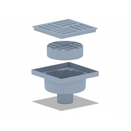 Трап вертикальный  50 (150х150) н/рег решетка пласт, СУХОЙ TQ5210 ЭКОНОМ Ани Пласт