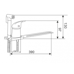 Смеситель с гигиеническим душем VIEIR V502555F, на унитаз, однорычажный