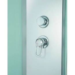 Душевая кабина Erlit 80х80х215 четверть круга, глубокий поддон, матовое стекло, хром