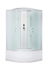 Душевая кабина Erlit 80х80х215 четверть круга, глубокий поддон, матовое стекло, хром