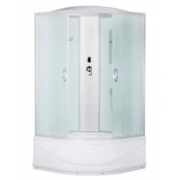 Душевая кабина Erlit 80х80х215 четверть круга, глубокий поддон, матовое стекло, хром