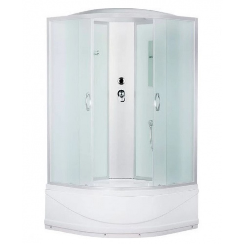 Душевая кабина Erlit 80х80х215 четверть круга, глубокий поддон, матовое стекло, хром купить в интернет магазине Санрай73
