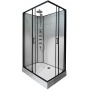 Душевая кабина Loranto Neo 120х80х205, поддон 15 см, душ, прозрачное стекло, профиль матовый черный