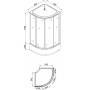 Душевая кабина Loranto 80x80x215 поддон 25 см, ручной душ, стекло мозаика, профиль матовый хром