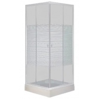 Душевой уголок Loranto 90х90х195, поддон 13 см, стекло 4мм прозрачное с узором полосы