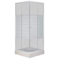 Душевой уголок Loranto 90х90х195, поддон 13 см, стекло 4мм прозрачное с узором полосы