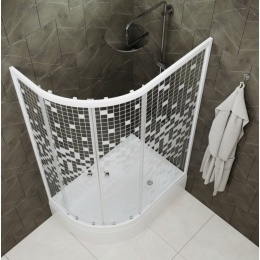 Душевой уголок Triton Коралл 120х80 В правый, асимметрия, средний поддон, мозаика (2 места,сифон 50)