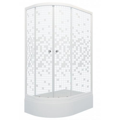 Душевой уголок Triton Коралл 120х80 В правый, асимметрия, средний поддон, мозаика (2 места,сифон 50) купить в интернет магазине Санрай73