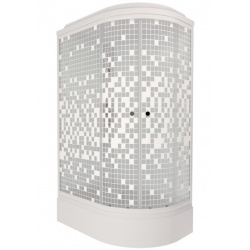 Душевая кабина Triton Коралл 120х80 В левая, средний поддон, белый, мозаика, 6 мест+ сифон D50