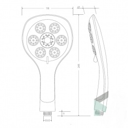 Лейка душевая ViEiR VR1030, 5 режимов, 120 мм