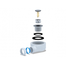 Сифон Е450CLS для душевого поддона 50*40 h 53 Сlick-Clack (сетка) АНИ пласт