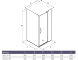 Душевое ограждение Alex Baitler AB214-90 900х900х2000