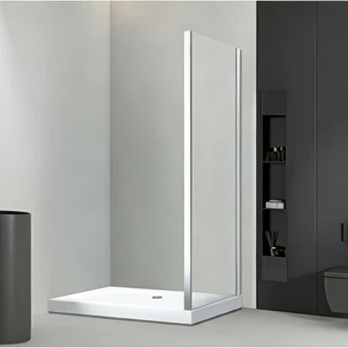 Фиксированная боковая панель Veconi без верхнего и нижнего профиля 800x1850 xром, прозрачное купить в интернет магазине Санрай73