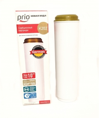 Картридж НОВАЯ ВОДА из гранулированного угля и элементов KDF 10 для холодной воды