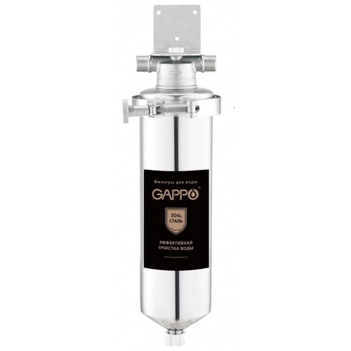 Фильтр магистральный GAPPO SL10, 1/2" сталь нержавеющая 304L + картридж полипропен купить в интернет магазине Санрай73