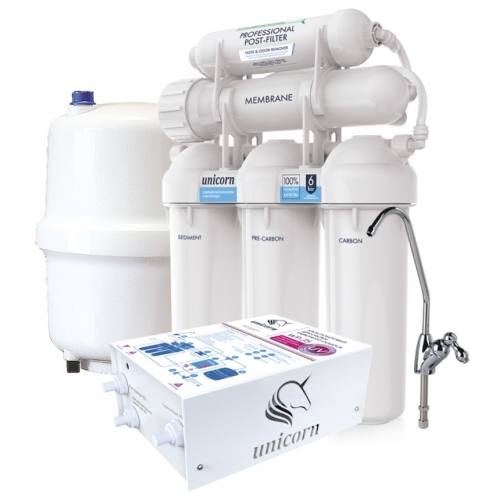 Система обратного осмоса Unicorn FRO-5NР пятиступенчатая с помповым блоком и УФ-лампой купить в интернет магазине Санрай73