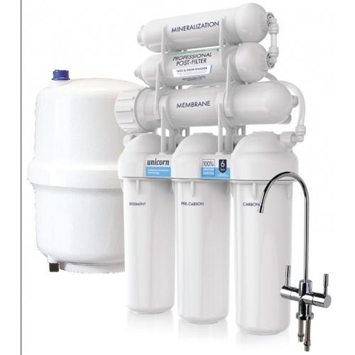 Система обратного осмоса Unicorn FRO-6N шестииступенчатая, литая крышка купить в интернет магазине Санрай73